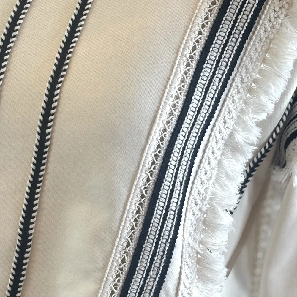 Eri + Ali Anthropologie Striped Top. Women’s Sz-S Black Cream Textured EUC